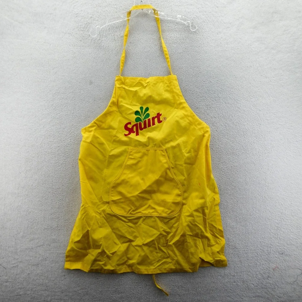 Union Made Apron One Size Squirt‎ Soda Advertising Yellow Vintage 1980s Rare